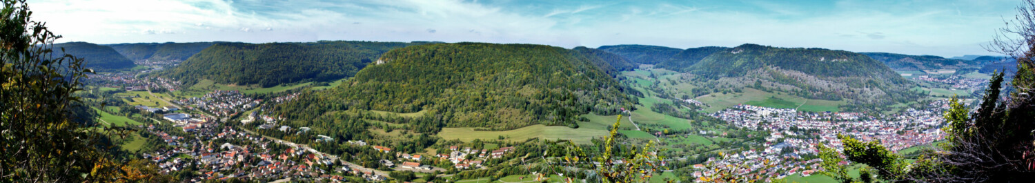 Blick vom Eckfelsen auf Bad Ditzenbach und Deggingen