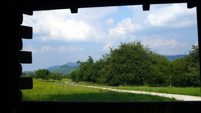 Blick aus einer Rasthütte Blick aus einer Rasthütte